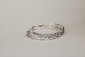 Barbed Wire Bangle - Sterling Silver - shipping in two weeks