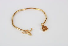 Load image into Gallery viewer, Country Charm Cuff Bracelet - 18k gold plated sterling silver