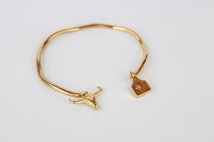Country Charm Cuff Bracelet - 18k gold plated sterling silver