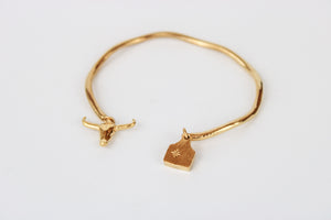 Country Charm Cuff Bracelet - 18k gold plated sterling silver