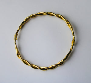Barbed Wire Bangle - 18k Gold Plated Sterling Silver