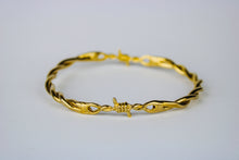 Load image into Gallery viewer, Barbed Wire Bangle - 18k Gold Plated Sterling Silver