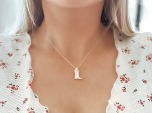 Sterling Silver Cowboy Boot Necklace