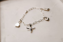 Load image into Gallery viewer, Cattle Country Charm Bracelet - Sterling Silver