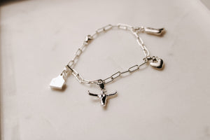 Cattle Country Charm Bracelet - Sterling Silver