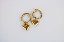 Load image into Gallery viewer, Heart Hoops - 18k Gold Plated Sterling Silver