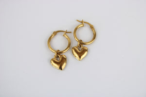 Heart Hoops - 18k Gold Plated Sterling Silver