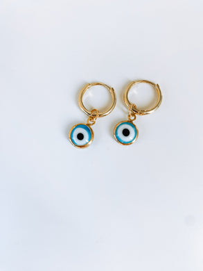 Gold Plated Evil Eye Earrings