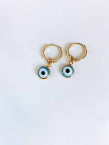 Gold Plated Evil Eye Earrings
