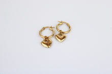 Load image into Gallery viewer, Heart Hoops - 18k Gold Plated Sterling Silver