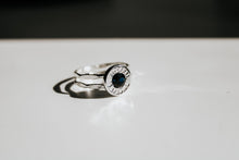 Load image into Gallery viewer, Silver Bullet Ring - Sterling Silver - Dark Blue Spinel