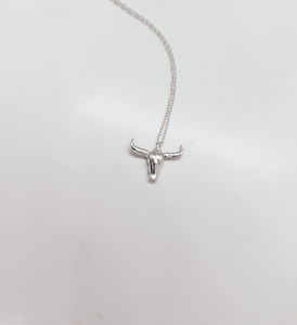 Long Horn Necklace - Sterling Silver