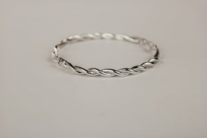 Barbed Wire Bangle - Sterling Silver - shipping in two weeks