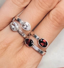 Load image into Gallery viewer, Sterling Silver Ring with Garnet Stone