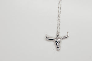 Long Horn Necklace - Sterling Silver