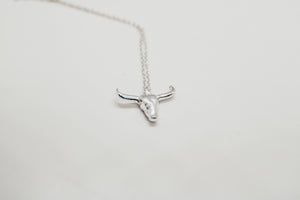 Long Horn Necklace - Sterling Silver