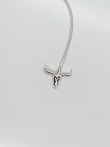 Long Horn Necklace - Sterling Silver