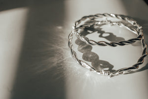 Barbed Wire Bangle - Sterling Silver - shipping in two weeks