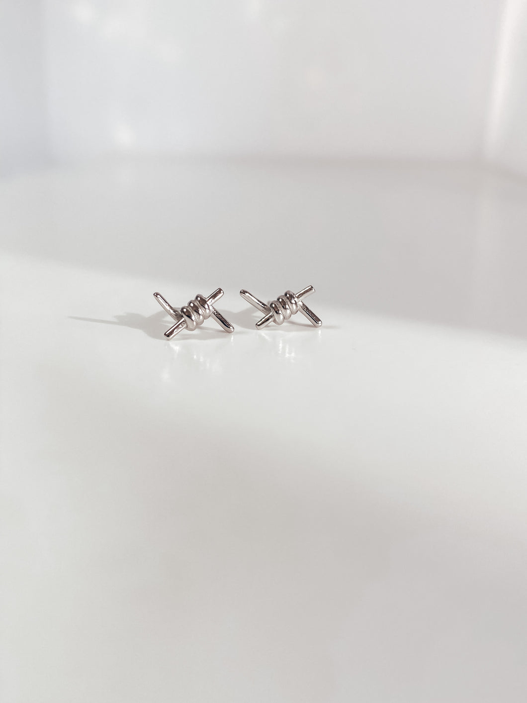 Sterling Silver Barbed Wire Studs