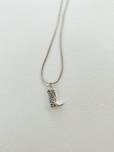 Load image into Gallery viewer, Cowboy Boot Necklace Silver